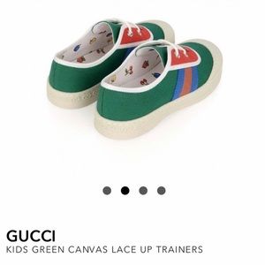 Gucci canvas lace up trainers